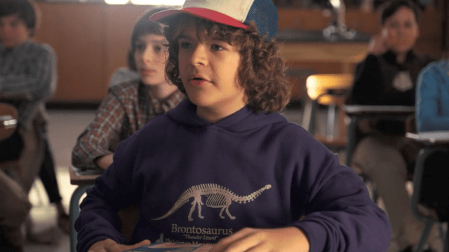 You buy Dustin's dinosaur sweatshirt from 