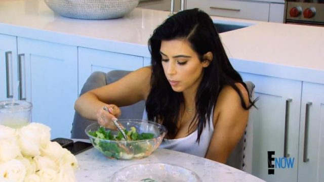 Kim eating salad KUWTK