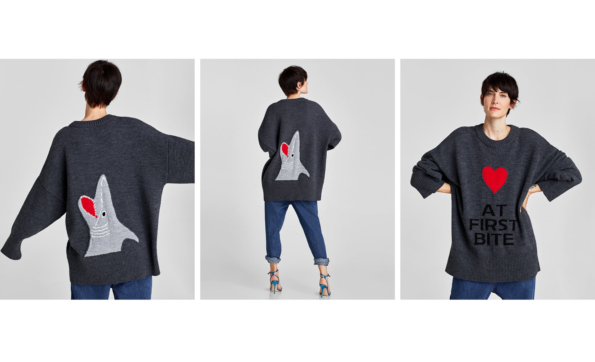 Zara shark outlet sweater