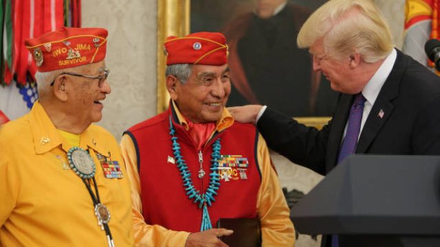 Donald Trump at a Navajo veterans' event