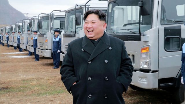 This undated photo released by North Korea's official Korean Central News Agency (KCNA) on November 21, 2017 shows North Korean leader Kim Jong-Un at the Sungri Motor Complex in South Pyongan Province.