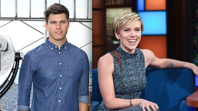 Colin Jost and Scarlett Johansson