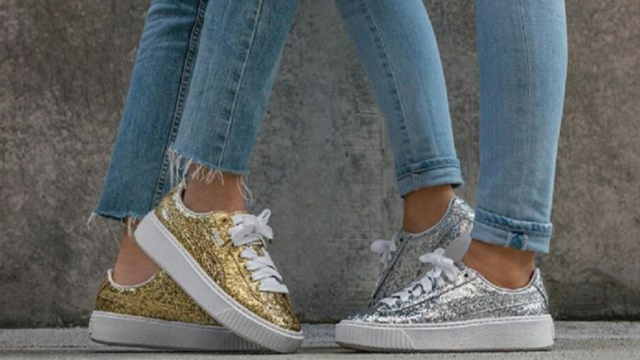 Puma released a glittery version of classic Basket sneakerHelloGiggles