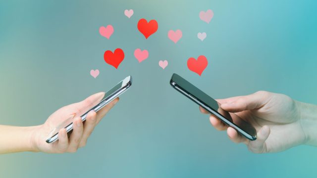 Image of smartphones with hearts
