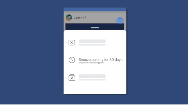 Facebook introduces a new "Snooze" feature