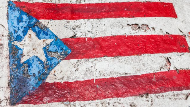 Puerto Rico flag painted on flag