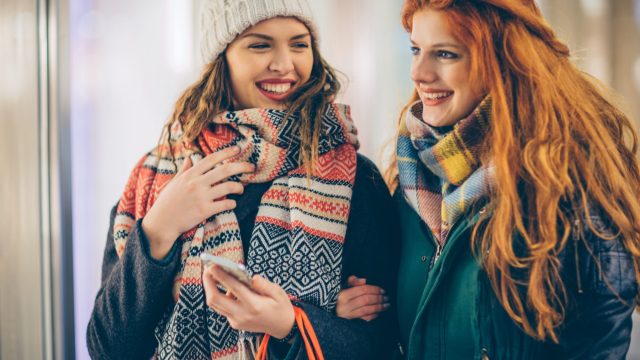 women shopping winter