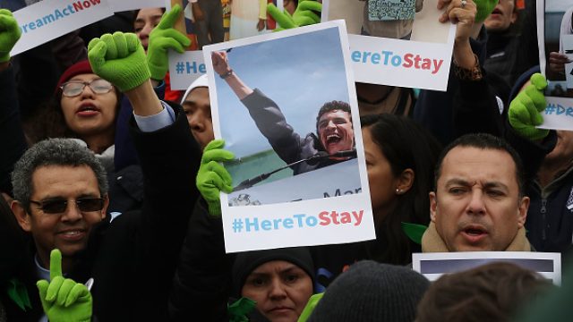 Dreamers protest, asking Congress to pass a DACA replacement.