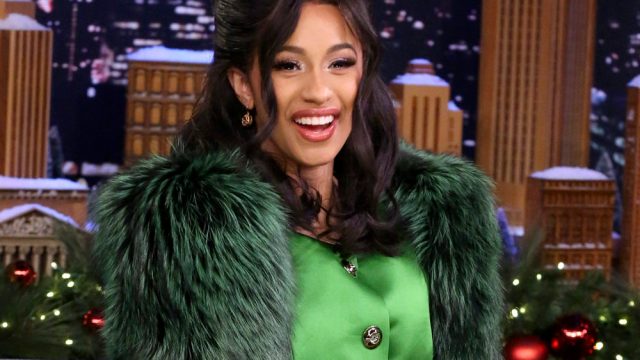 THE TONIGHT SHOW STARRING JIMMY FALLON -- Episode 0794 -- Pictured: Hip Hop Artist Cardi B during an interview on December 20, 2017