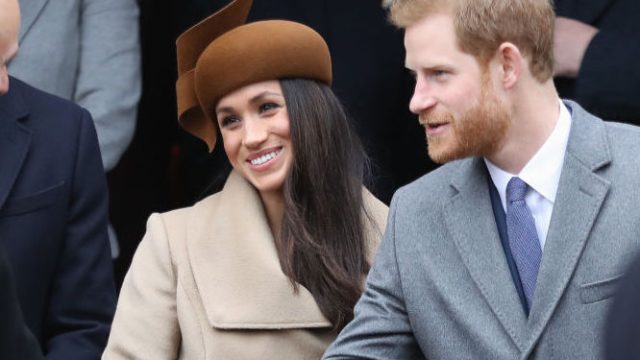 KING'S LYNN, ENGLAND - DECEMBER 25: Meghan Markle and Prince Harry attend Christmas Day Church service at Church of St Mary Magdalene on December 25, 2017 in King's Lynn, England.
