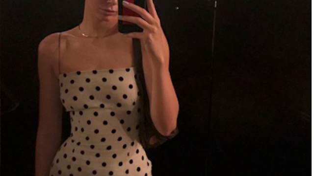 Kendall Jenner in polka dot dress