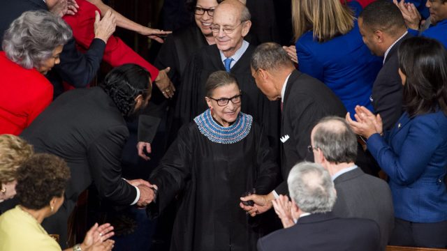 Photo of Supreme Court Justice Ruth Bader Ginsburg Arriving at the State of the Union