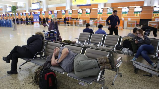 flights cancelled bomb cyclone