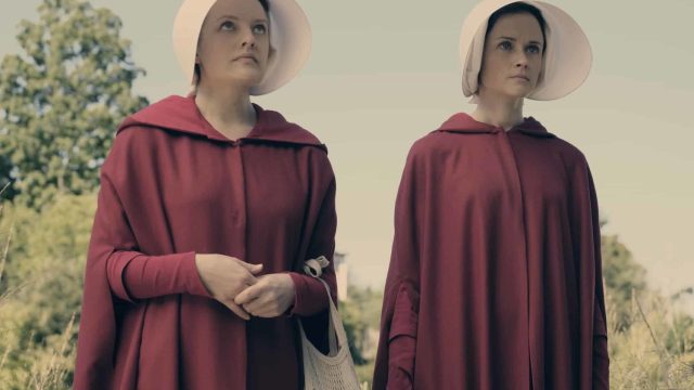 Photo of Elisabeth Moss and Alexis Bledel in "The Handmaid's Tale"