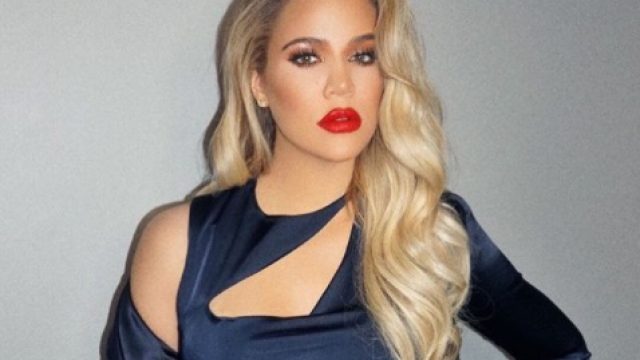 Picture of Khloé Kardashian Navy Dress