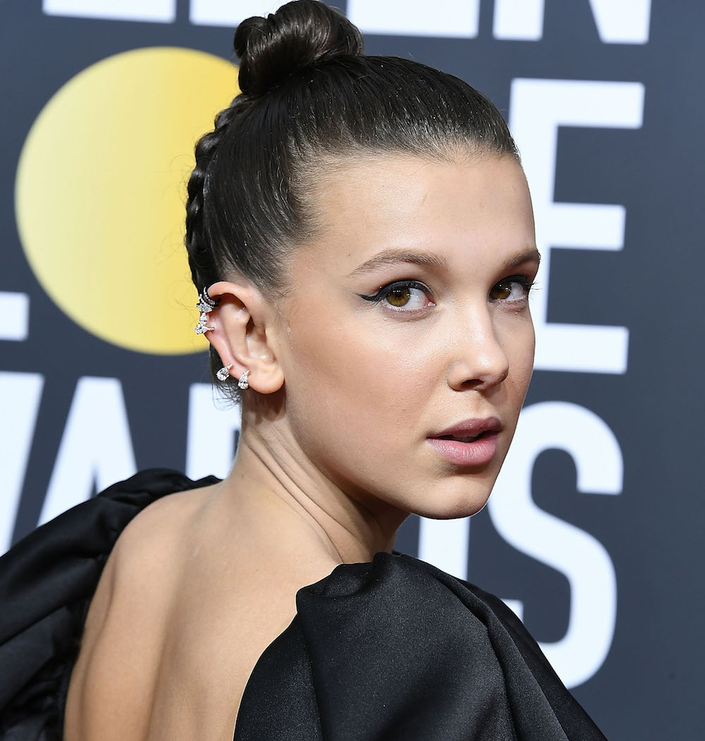 Millie Bobby Brown's hairstyle at the 2018 Golden Globes Stranger Things  messageHelloGiggles