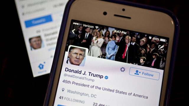 Image of President Donald Trump's Twitter account