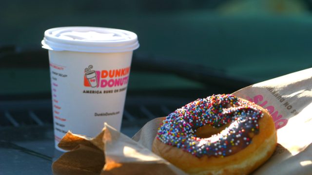 Dunkin Donuts coffee and doughnut