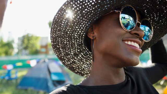 Woman at a summer festiva
