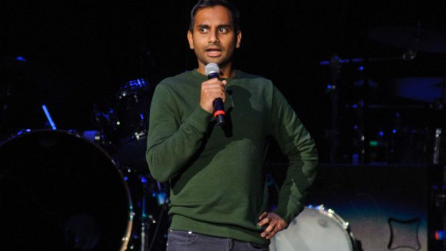 CHICAGO, IL - NOVEMBER 01: Aziz Ansari speaks at the Obama Foundation Community Event on November 1, 2017 in Chicago, Illinois. (Photo by Timothy Hiatt/Getty Images)