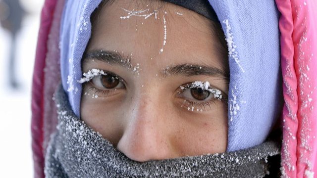 frozen eyelashes