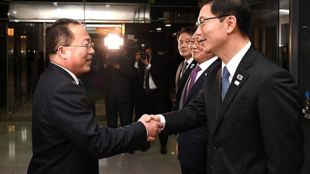 North Korea and South Korea march together at 2018 Winter Olympics