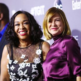 WEST HOLLYWOOD, CA - SEPTEMBER 26: Actress Shonda Rhimes (L) and actress Ellen Pompeo attend the celebration of ABC's TGIT Line-up held at Gracias Madre on September 26, 2015 in West Hollywood, California. (Photo by Mark Davis/Getty Images)
