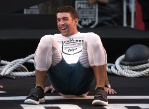 Photo of Olympic Swimmer Michael Phelps at an Under Armour Training Session