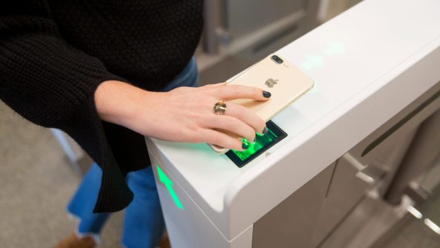 Photo of Shopper at the Amazon Go Convenience Store in Seattle