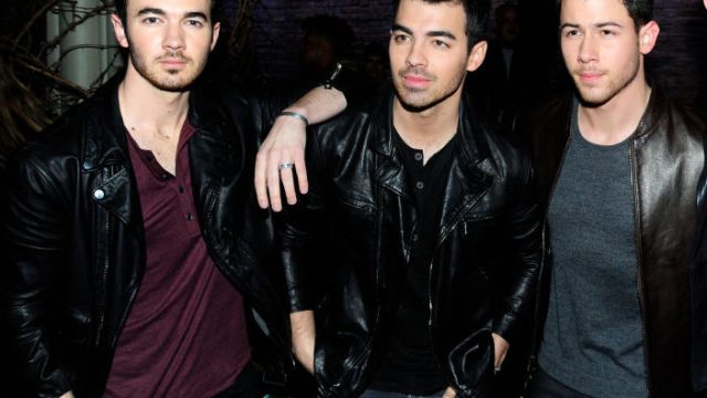 NEW YORK, NY - JANUARY 26: Kevin Jonas, Joe Jonas and Nick Jonas and Thomas Rhett attend the John Varvatos Fall/Winter 2018 Show - Front Row at The Angel Orensanz Foundation on January 26, 2018 in New York City