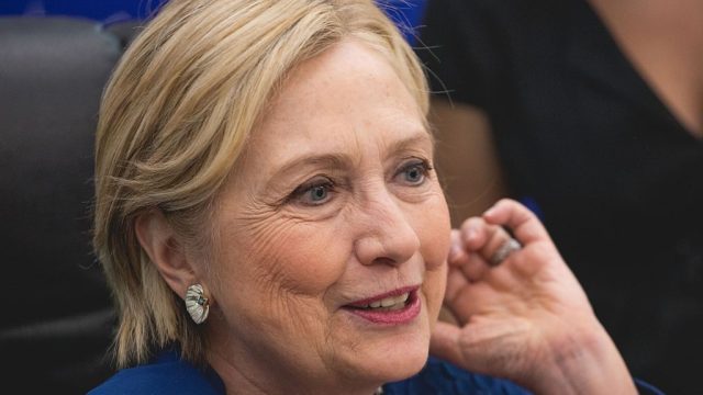 AUSTIN, TX - NOVEMBER 17: Former U.S. Secretary of State Hillary Rodham Clinton signs copies of her new book 'What Happened' at BookPeople on November 17, 2017 in Austin, Texas. (Photo by Rick Kern/WireImage)