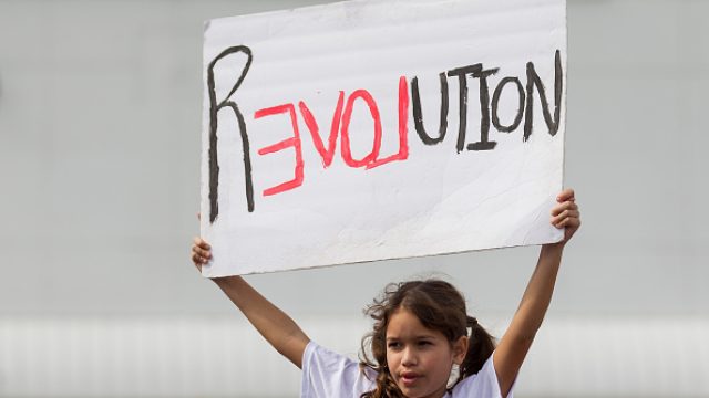 Young girl at Women's March