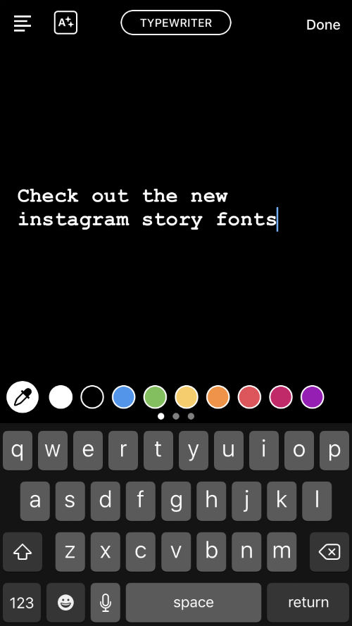 Typewriter font Instagram