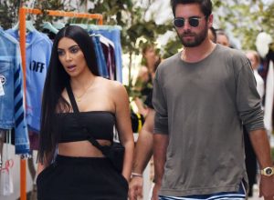 NEW YORK - AUGUST 02: Kim Kardashian and Scott Disick get lunch at Cipriani and shop at 'Off White' new store in Soho on August 02, 2017 in New York, New York.