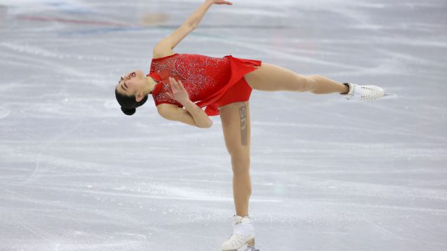 GANGNEUNG, SOUTH KOREA - FEBRUARY 12: Mirai Nagasu of USA competes in the Ladies Free Skating during the Figure Skating Team Event on day three of the PyeongChang 2018 Winter Olympic Games at Gangneung Ice Arena on February 12, 2018 in Gangneung, South Korea