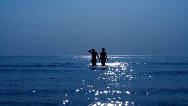 couple under moon