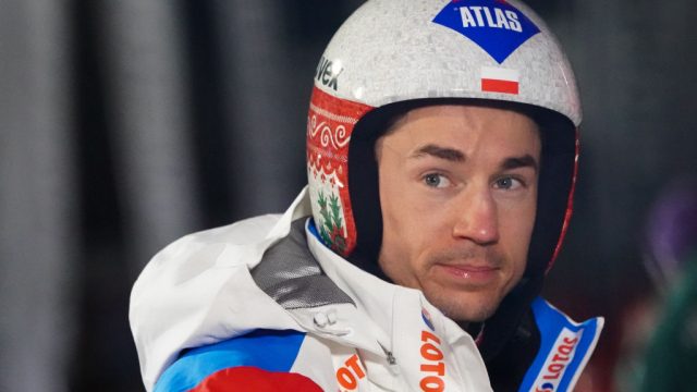 Kamil Stoch of Poland during a Large Hill Individual training session at the FIS Ski Jumping World Cup, in Zakopane, Poland. On Friday, 26 January 2018, in Krakow, Poland. (Photo by Artur Widak/NurPhoto via Getty Images)
