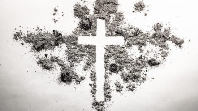 Image of ash with cross