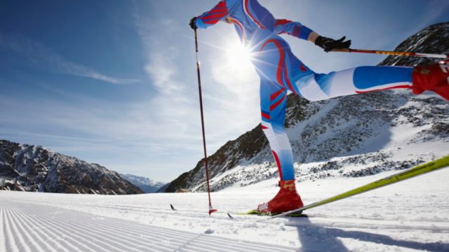 Photo of Cross Country Skiier Competing in Nordic Combined