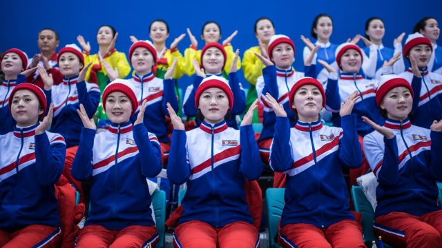 North Korean cheerleaders at the PyeongChang Olympics