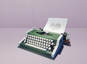 Image of typewriter with love letter