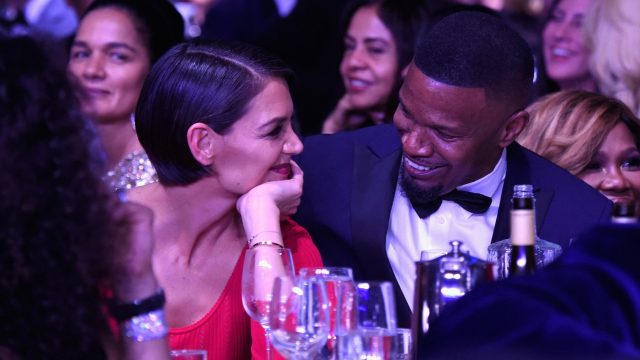 Photo of Jamie Foxx and Katie Holmes at the at the 2018 Pre-Grammy Gala
