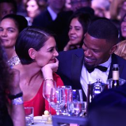 Photo of Jamie Foxx and Katie Holmes at the at the 2018 Pre-Grammy Gala