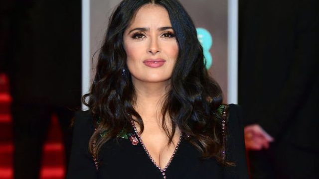 Salma Hayak attending the EE British Academy Film Awards held at the Royal Albert Hall, Kensington Gore, Kensington, London. PRESS ASSOCIATION Photo. Picture date: Sunday February 18, 2018. See PA Story SHOWBIZ Bafta