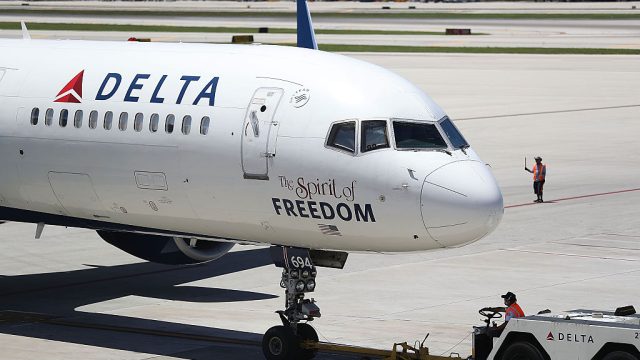 A Delta Airlines flight was delayed for 12 hours.