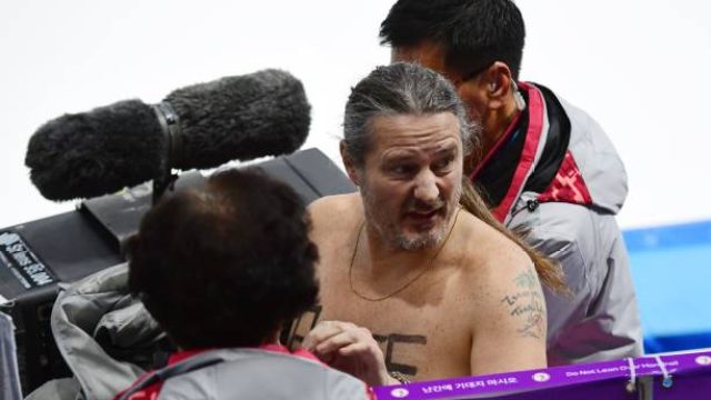 Olympics streaker wore tutu and monkey sock on ice
