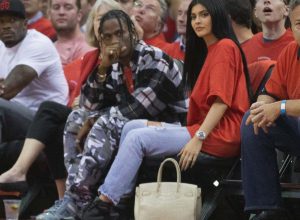 Photo of Kylie Jenner and Travis Scott at a 2017 NBA Playoff Game