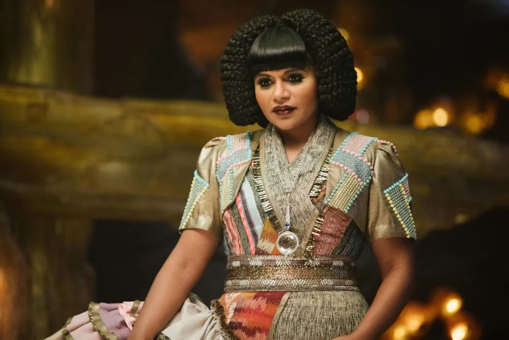 Film still of Mindy Kaling as Ms. Who in A Wrinkle in Time