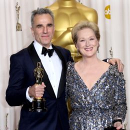 HOLLYWOOD, CA - FEBRUARY 24: (L-R) Daniel Day-Lewis and Meryl Streep pose in the press room at the 85th Annual Academy Awards at Hollywood & Highland Center on February 24, 2013 in Hollywood, California