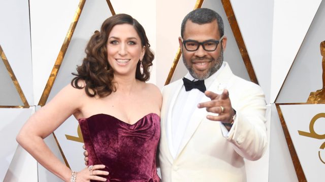 HOLLYWOOD, CA - MARCH 04: Chelsea Peretti (L) and Jordan Peele attend the 90th Annual Academy Awards at Hollywood & Highland Center on March 4, 2018 in Hollywood, California.
